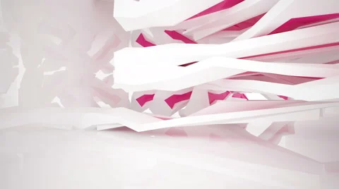 Abstract white interior with crimson accents. 3D rendering 库存影片 57410258