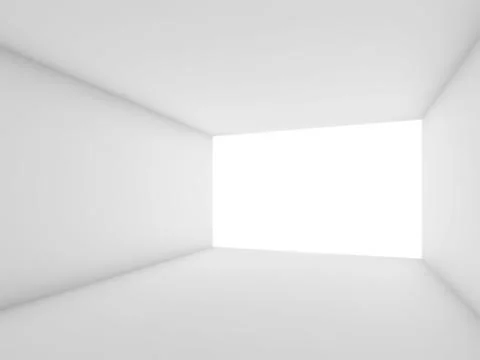 Abstract white interior, empty 3d room Stock Illustration