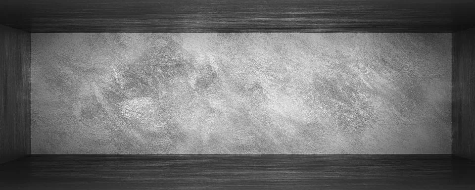 Abstract white interior of empty room with concrete walls and floor 3d grunge Stock Illustration