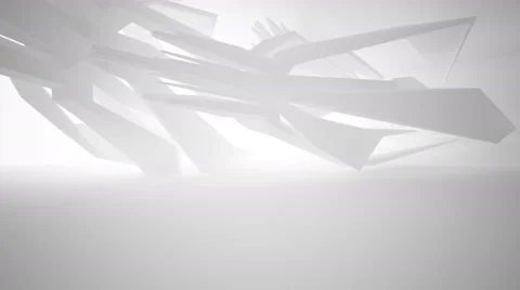 Abstract white interior of the future. Architectural background. 動画素材 64152732