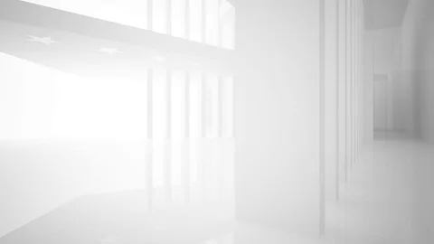 Abstract white interior with future columns and decor in the form of stars. 動画素材 84960934