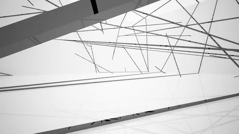 Abstract white interior of the future, with glossy black lines. 動画素材 83388710