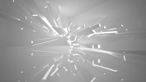 Abstract white interior of the future, with neon lighting. Видео 71248566