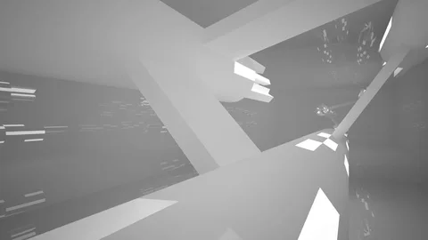 Abstract white interior of the future, with neon lighting. Vídeos de archivo 75860557