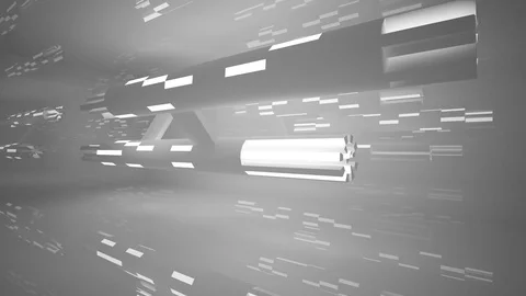 Abstract white interior of the future, with neon lighting. Video stock 75860575