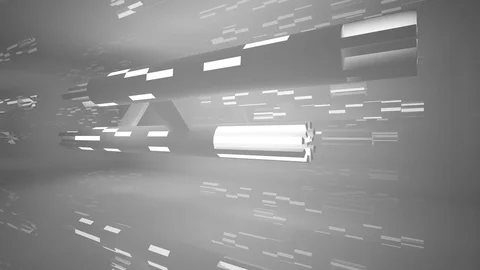 Abstract white interior of the future, with neon lighting. 库存影片 75860584