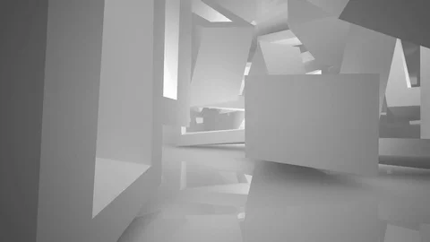 Abstract white interior of the future, with neon lighting. Stock Footage