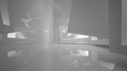Abstract white interior of the future, with neon lighting. Stock Footage