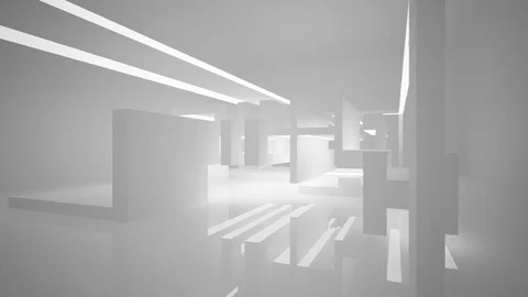 Abstract white interior of the future, with neon lighting. Video stock 82394947