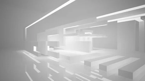 Abstract white interior of the future, with neon lighting. Video stock 82395041