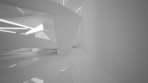 Abstract white interior of the future, with neon lighting. 動画素材 83187884