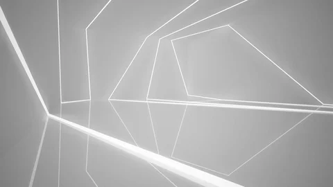 Abstract white interior of the future, with neon lighting.  Video stock 83377853