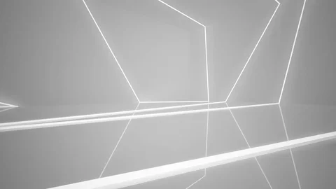 Abstract white interior of the future, with neon lighting.  動画素材 83377863