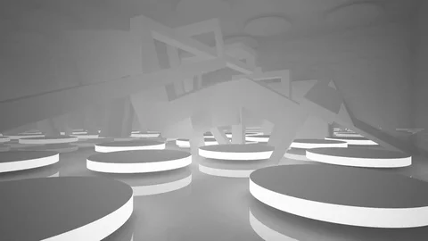Abstract white interior of the future, with neon lighting.  動画素材 83406173