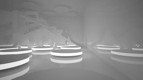 Abstract white interior of the future, with neon lighting.  Stock Footage 83406179