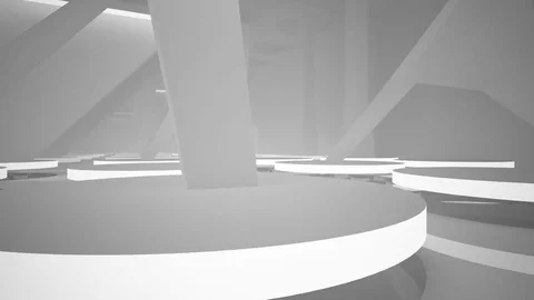 Abstract white interior of the future, with neon lighting. Stock Footage 83541326