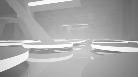 Abstract white interior of the future, with neon lighting. 動画素材 83541334