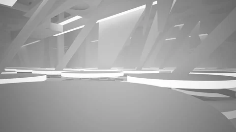 Abstract white interior of the future, with neon lighting. Stock Footage 83541352
