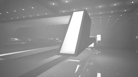 Abstract white interior of the future, with neon lighting. Stock Footage 83671606