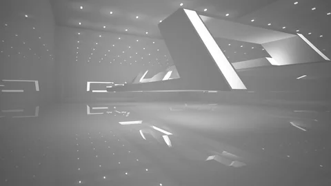 Abstract white interior of the future, with neon lighting. Stock Footage 83671609