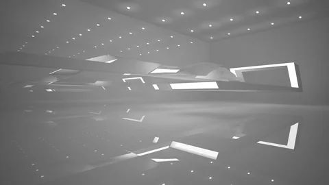 Abstract white interior of the future, with neon lighting. Stock Footage 83671611