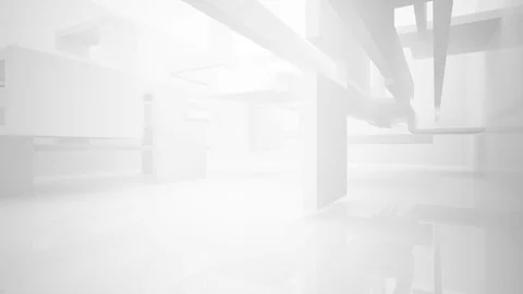 Abstract white interior highlights future. Architectural background. Видео 72851195