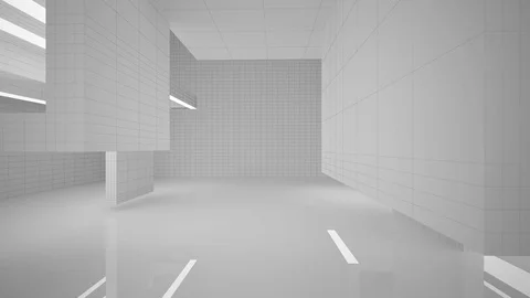 Abstract white interior highlights future. Polygon drawing. Stock Footage 73916409