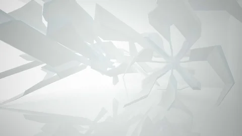 Abstract white interior highlights future. Architectural background. Stock Footage