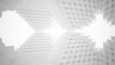 Abstract white interior highlights future. Architectural background. Video stock 81808688
