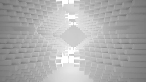 Abstract white interior highlights future. Architectural background. Видео 81808695