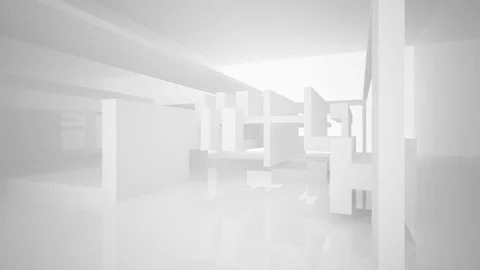 Abstract white interior highlights future. Architectural background. 動画素材 82396227