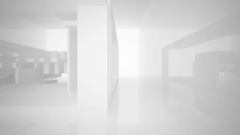 Abstract white interior highlights future. Architectural background. Stock-Footage 82396243