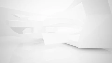 Abstract white interior highlights future. Architectural background. Видео 82559972
