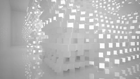 Abstract white interior highlights future. Architectural background. Video stock 82675452