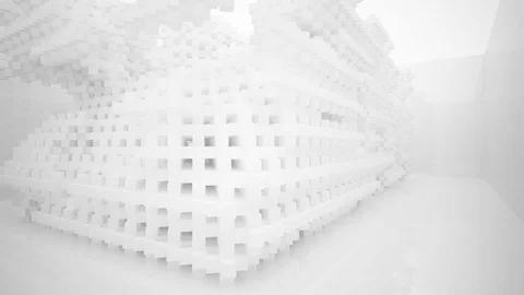 Abstract white interior highlights future. Architectural background. Stock-Footage 82676047