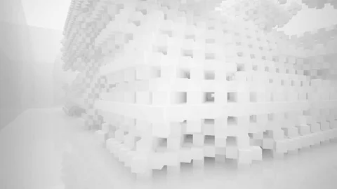 Abstract white interior highlights future. Architectural background. Видео 82676130