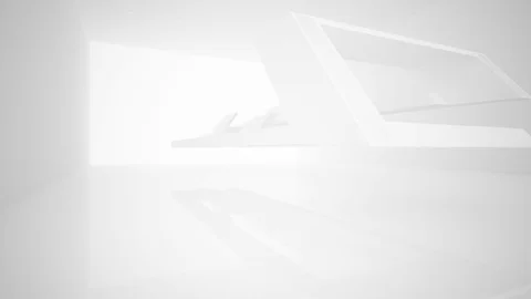 Abstract white interior highlights future. Architectural background.  Видео 83671909