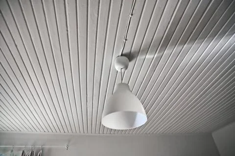 Abstract white interior with a lamp Stock Photos