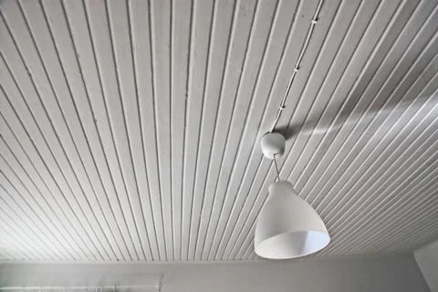 Abstract white interior with a lamp Stock Photos
