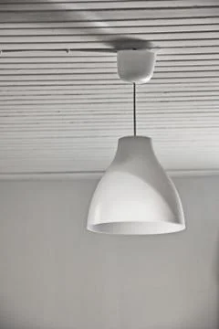 Abstract white interior with a lamp Stock Photos
