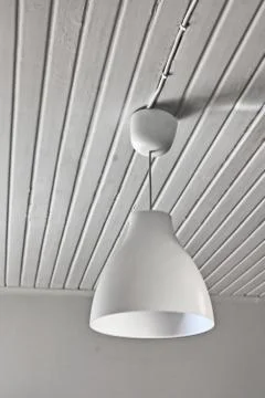 Abstract white interior with a lamp Stock Photos