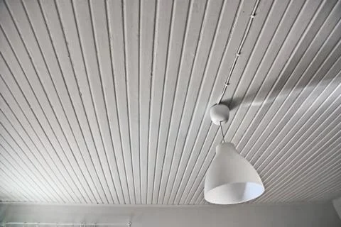 Abstract white interior with a lamp Stock Photos