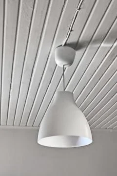 Abstract white interior with a lamp Stock Photos