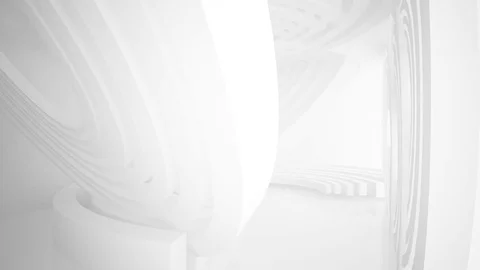 Abstract white interior multilevel public space with window. Stock Footage 85205037