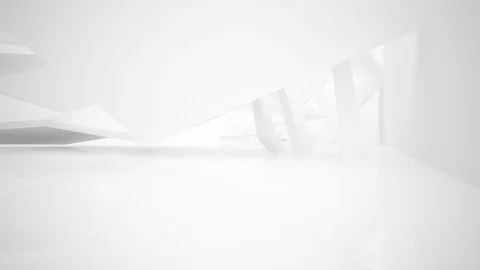 Abstract white interior multilevel public space with window.  Video stock 85270276