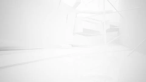 Abstract white interior multilevel public space with window. Stock Footage 85469740