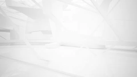 Abstract white interior multilevel public space with window. Stock Footage 85471133