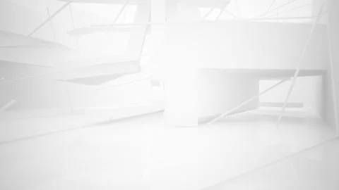 Abstract white interior multilevel public space with window. Stock Footage 85471539
