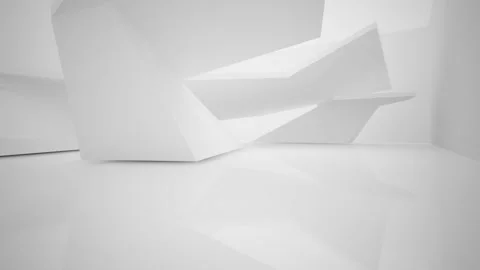 Abstract white interior multilevel public space with window. Stock Footage 85725049