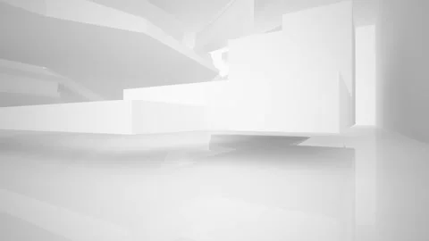 Abstract white interior multilevel public space with window. Stock Footage 86050592